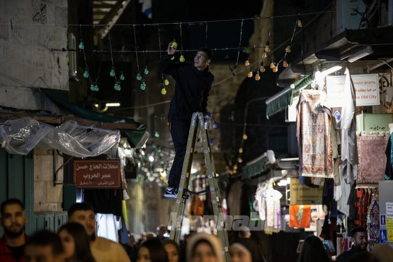Kudüs’ün Eski Şehir bölgesi ramazan ayı için süslendi