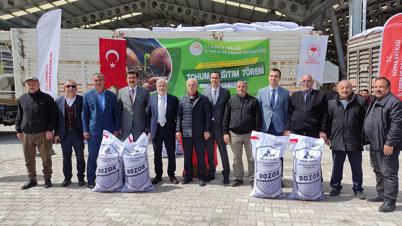 Konya'da çiftçilere 101 ton sertifikalı yeşil mercimek tohumu
