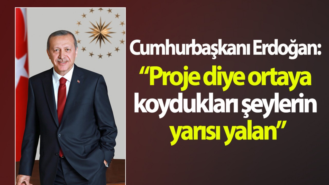 Cumhurbaşkanı Erdoğan: Proje diye ortaya koydukları şeylerin yarısı yalan