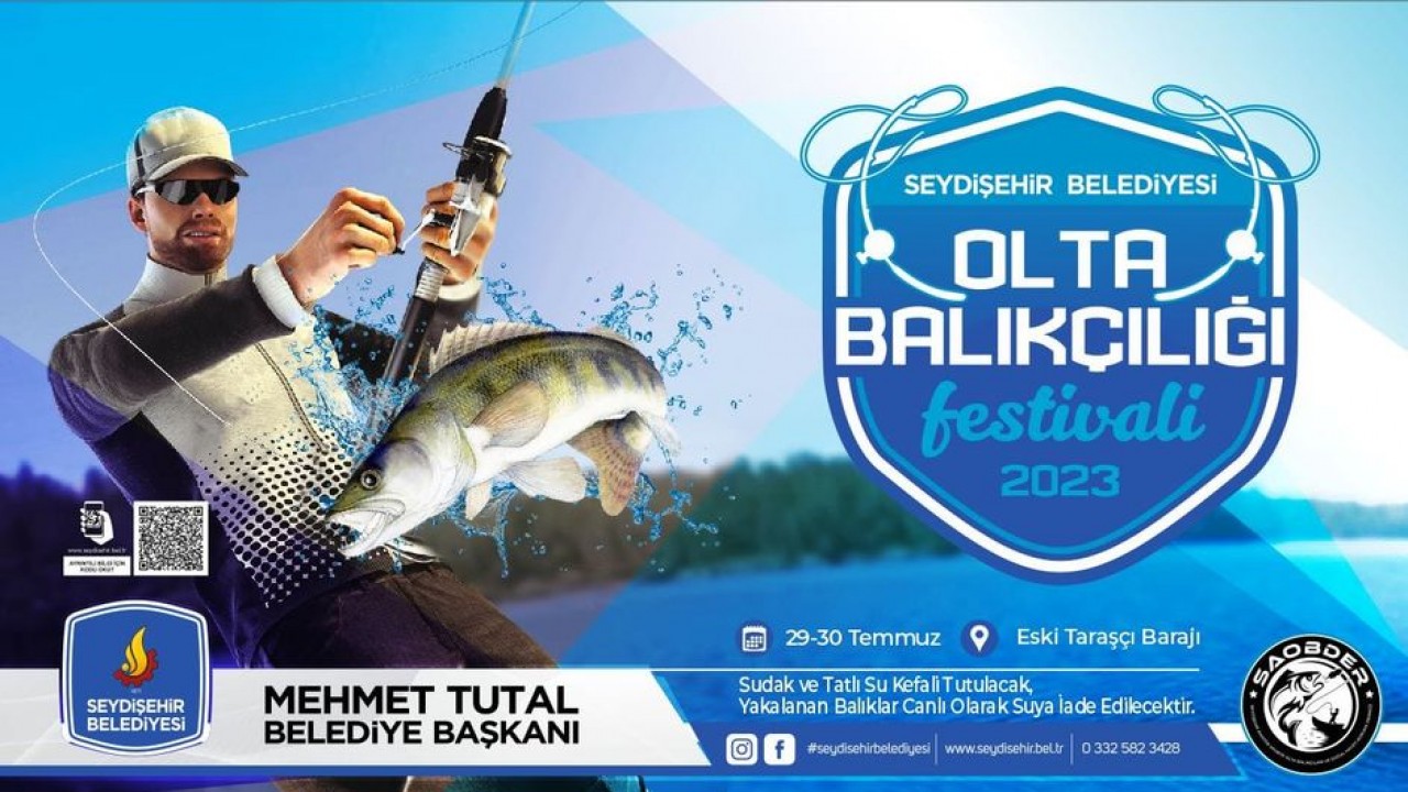 Seydişehir'de olta balıkçılığı festivali düzenleniyor