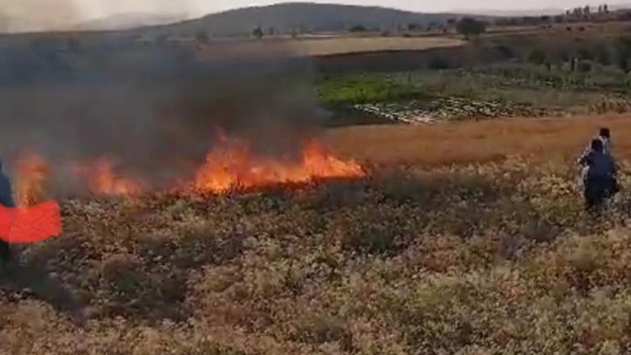 Konya'da 2,5 dönüm arazi yandı! Yangına ilk müdahaleyi vatandaşlar yaptı