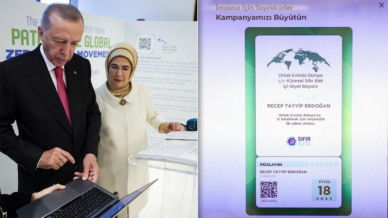 Cumhurbaşkanı Erdoğan ’Küresel Sıfır Atık İyi Niyet Beyanı’na ilk imzayı attı
