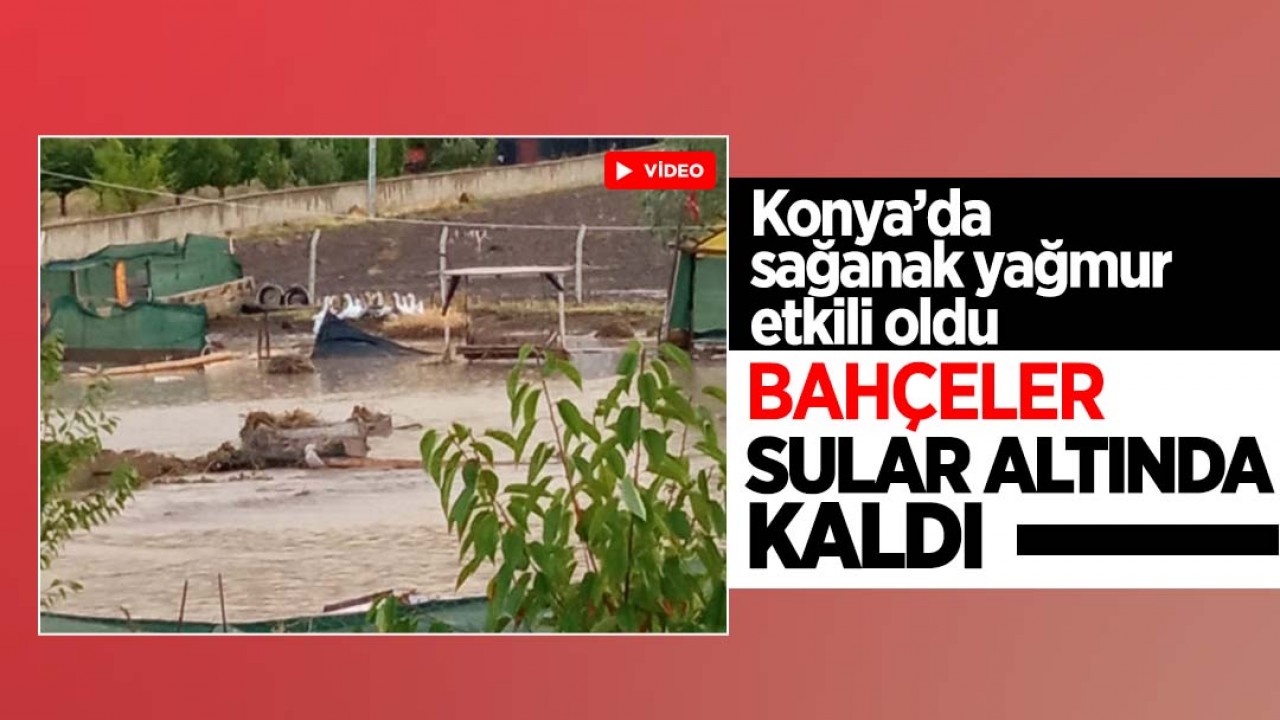 Konya’da şiddetli yağmur etkili oldu: Bahçeler sular altında kaldı!