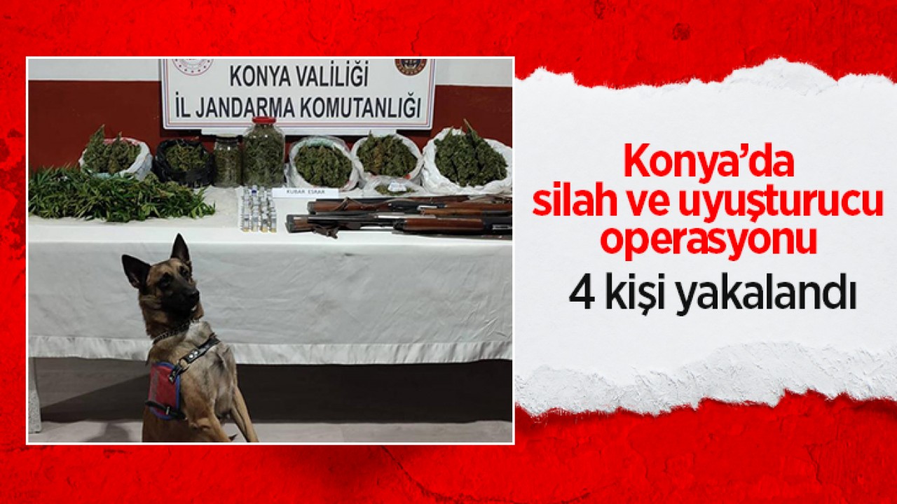 Konya'daki silah ve uyuşturucu operasyonlarında 4 kişi yakalandı