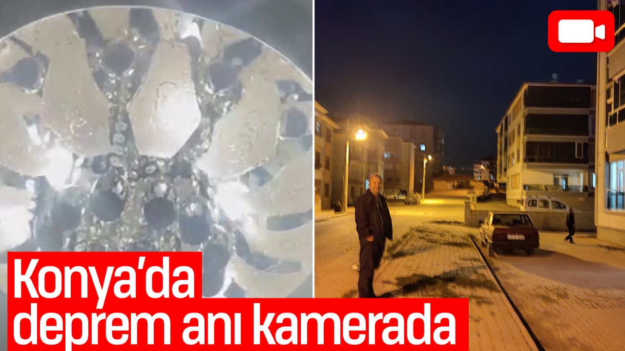 Konya'daki 4 büyüklüğündeki deprem anı kameralara yansıdı