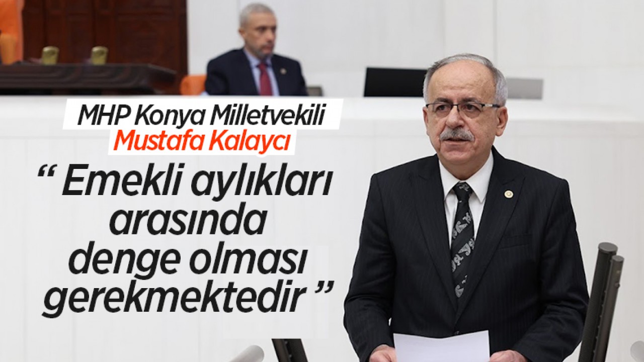 MHP Konya Milletvekili Kalaycı: Emekli aylıkları arasında denge olması gerekmektedir