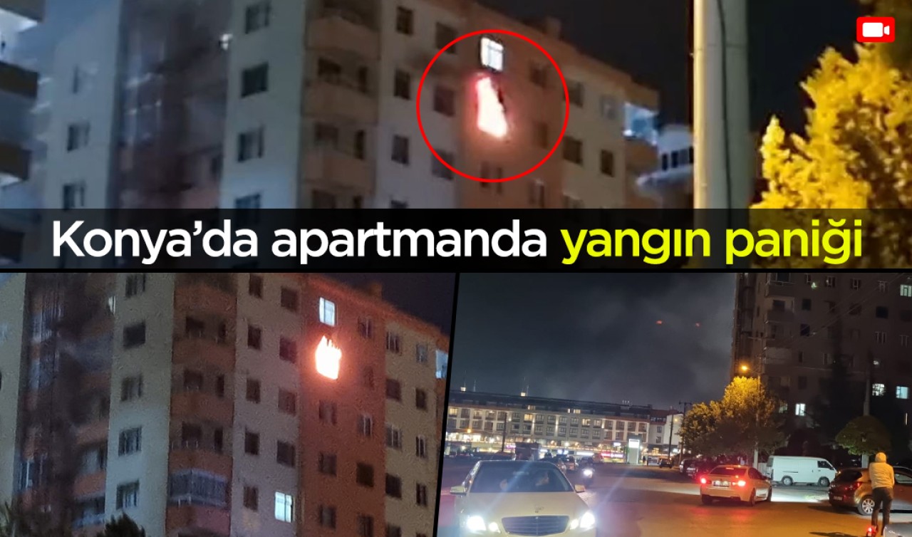 Konya’da apartmanda yangın paniği