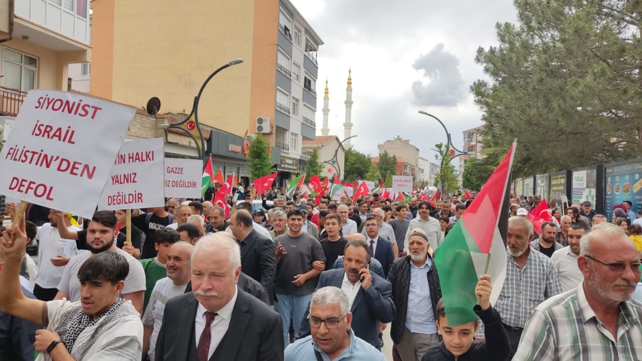Kulu'da Filistin'e destek yürüyüşü düzenlendi