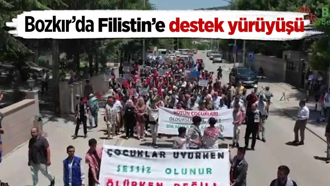 Bozkır'da Filistin’e destek yürüyüşü