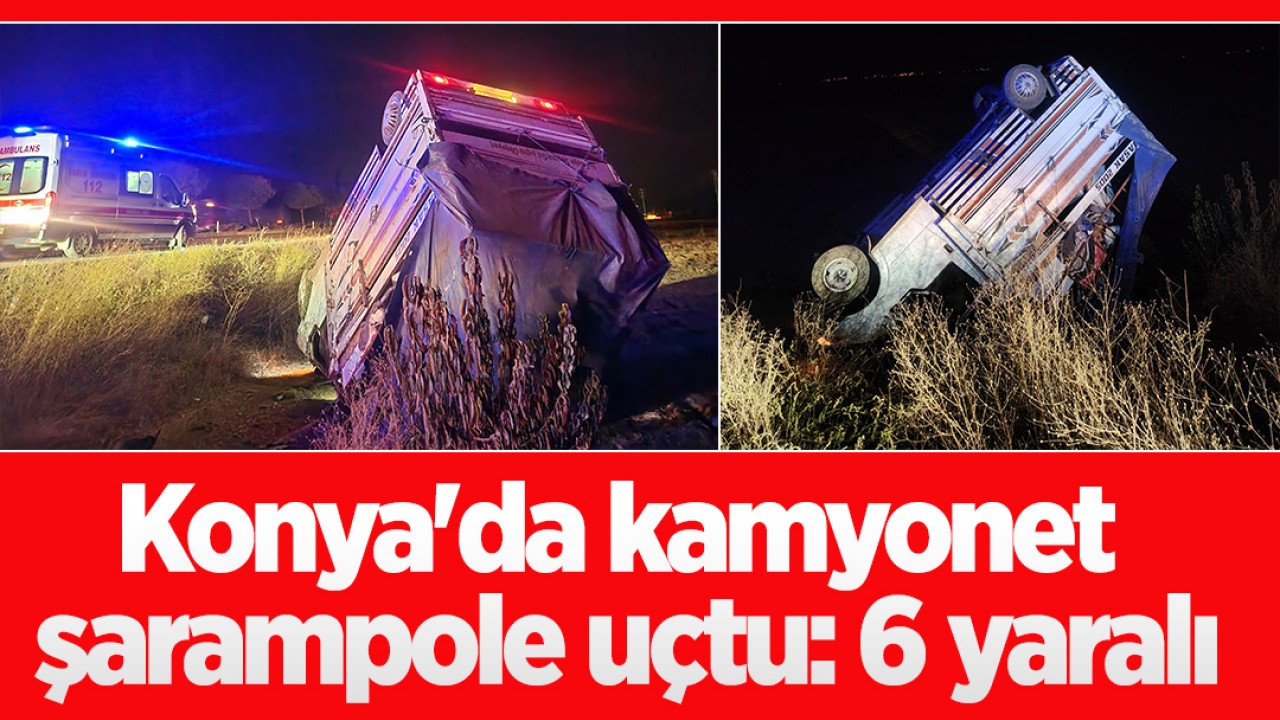 Konya'da kamyonet şarampole uçtu: 6 yaralı