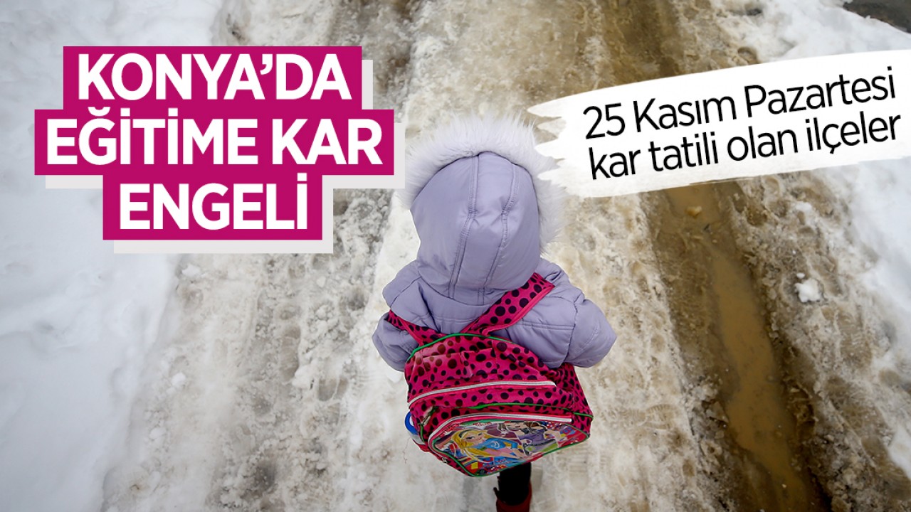 Konya'da eğitime kar engeli! İşte 25 Kasım Pazartesi kar tatili olan ilçeler (Güncel son durum)
