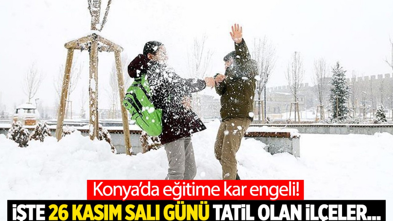 Konya'da eğitime kar engeli! İşte 26 Kasım Salı günü tatil olan ilçeler