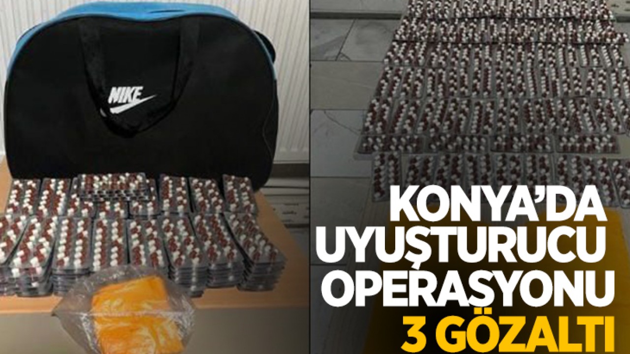 Konya'da uyuşturucu operasyonu: 3 gözaltı