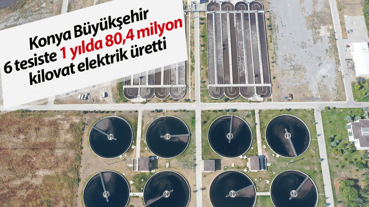 Konya Büyükşehir 6 tesiste 1 yılda 80,4 milyon kilovat elektrik üretti