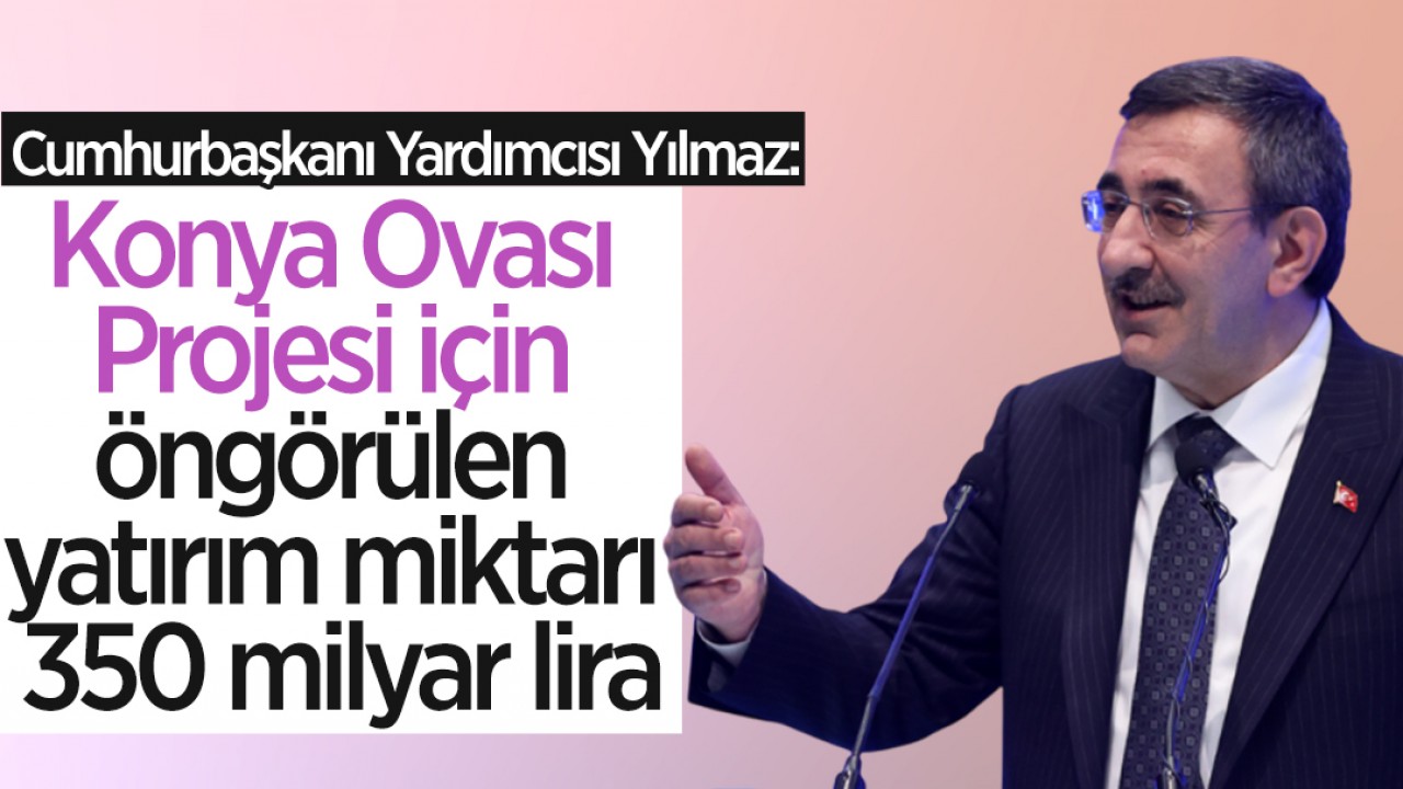 Cumhurbaşkanı Yardımcısı Yılmaz: Konya Ovası Projesi için öngörülen yatırım miktarı 350 milyar lira