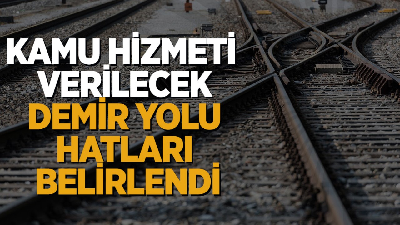 Kamu hizmeti verilecek demir yolu hatları belirlendi