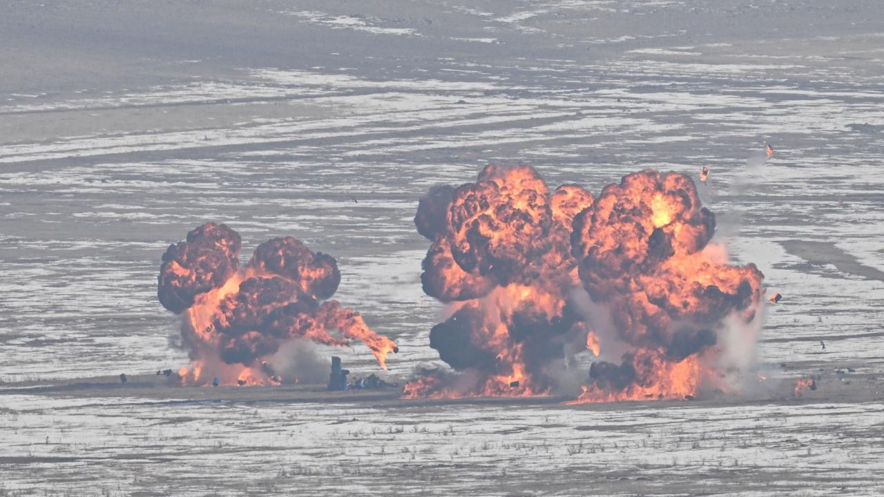 Kış tatbikatında hedefler tam isabetle vuruldu