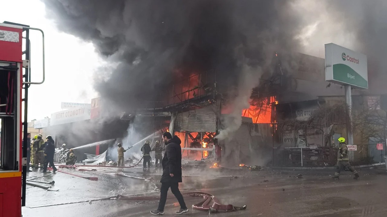 Otomotiv yağ bayisinde yangın