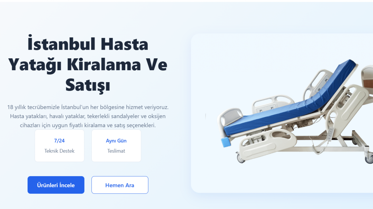 İzyatak Hasta Yatağı ve Oksijen Cihazı Kiralama Hizmetleri