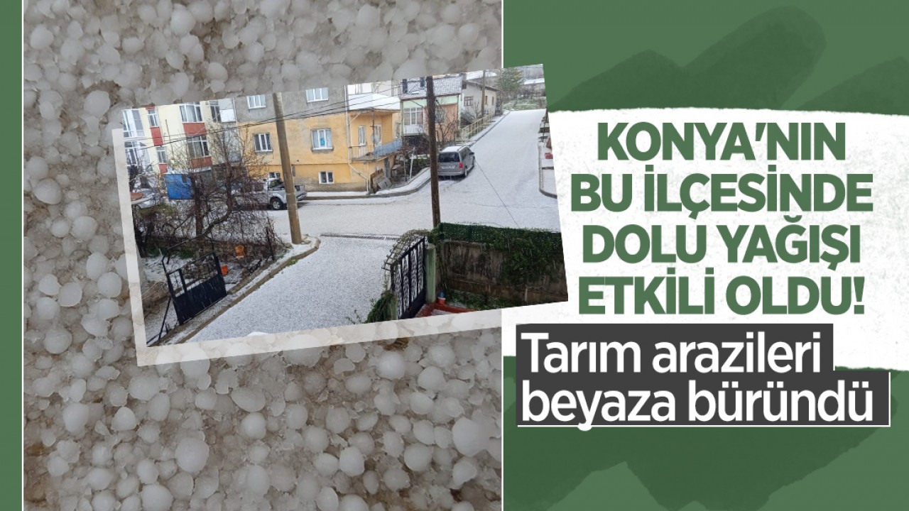 Konya'nın bu ilçesinde dolu yağışı etkili oldu! Tarım arazileri beyaza büründü