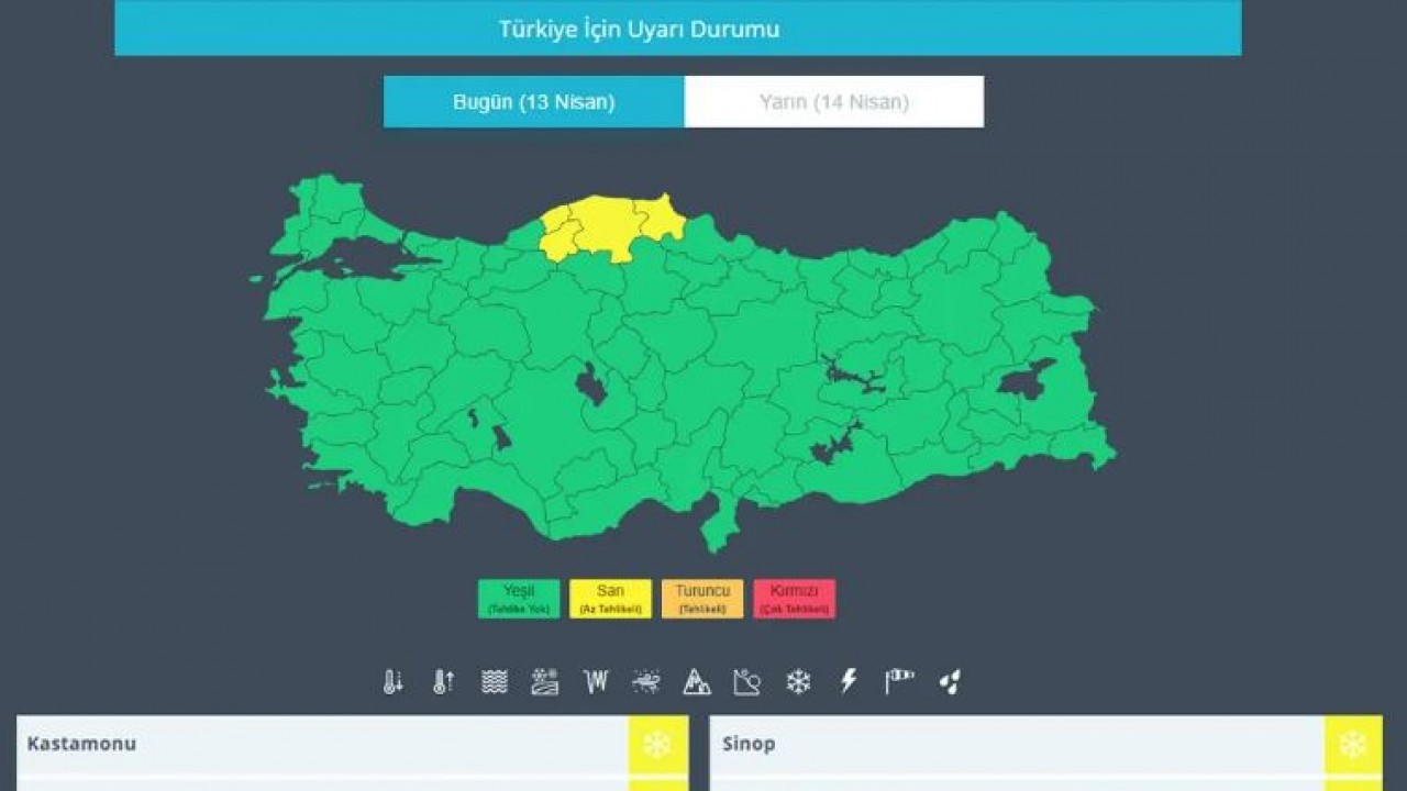 Meteoroloji 4 il için sarı kodla uyardı