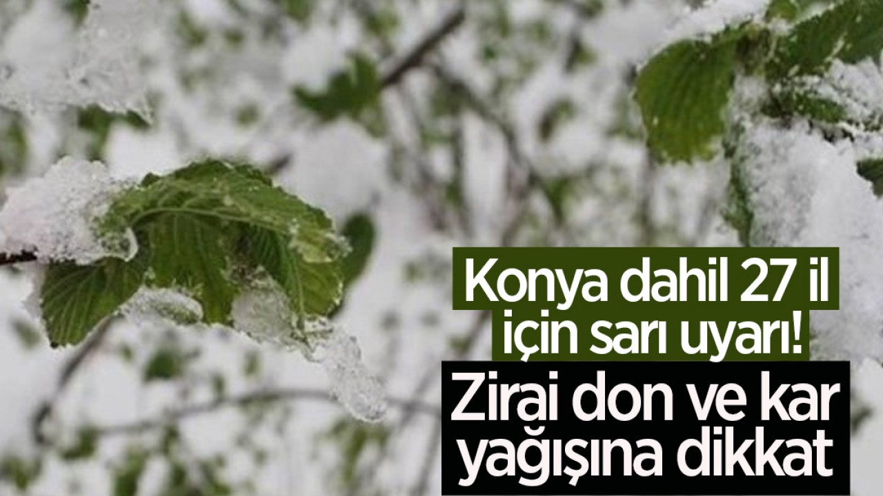 Konya dahil 27 il için "sarı" uyarı: Zirai don ve kar yağışına dikkat