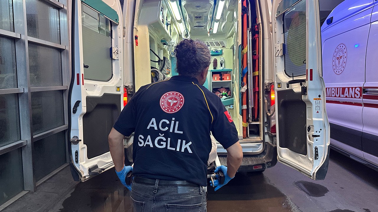 Yılanın ısırdığı kişi hastaneye kaldırıldı