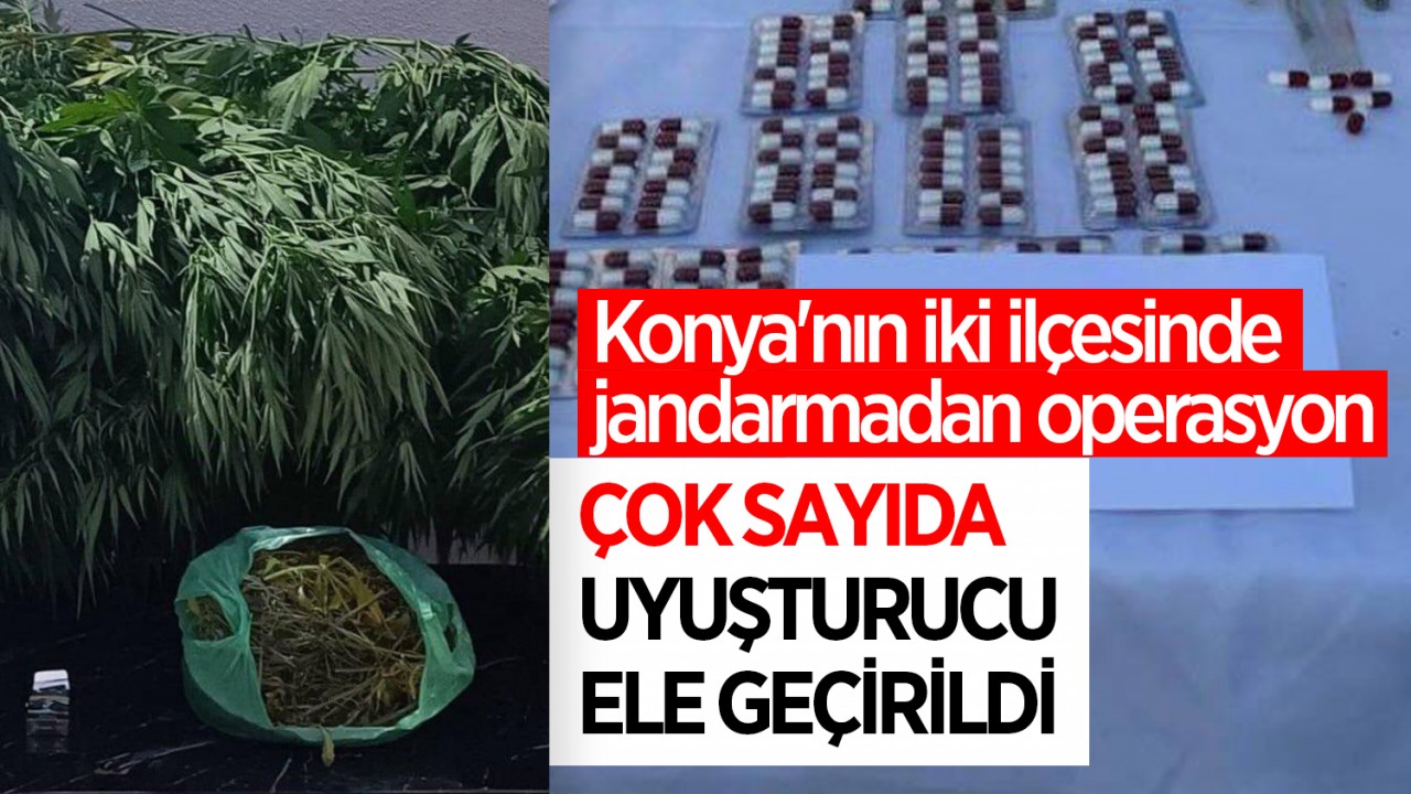 Konya’nın iki ilçesinde jandarmadan operasyon: Çok sayıda uyuşturucu ele geçirildi