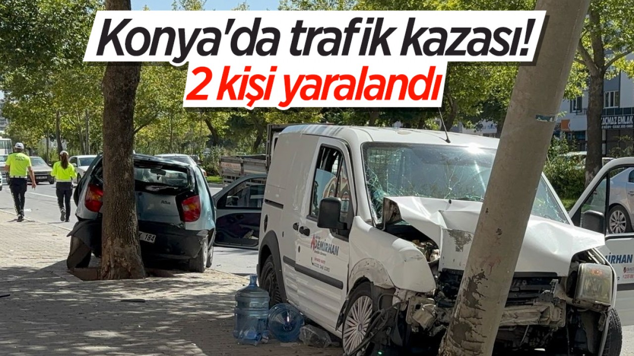Konya'da iki araç çarpıştı: 2 yaralı! Kaza anı kamerada