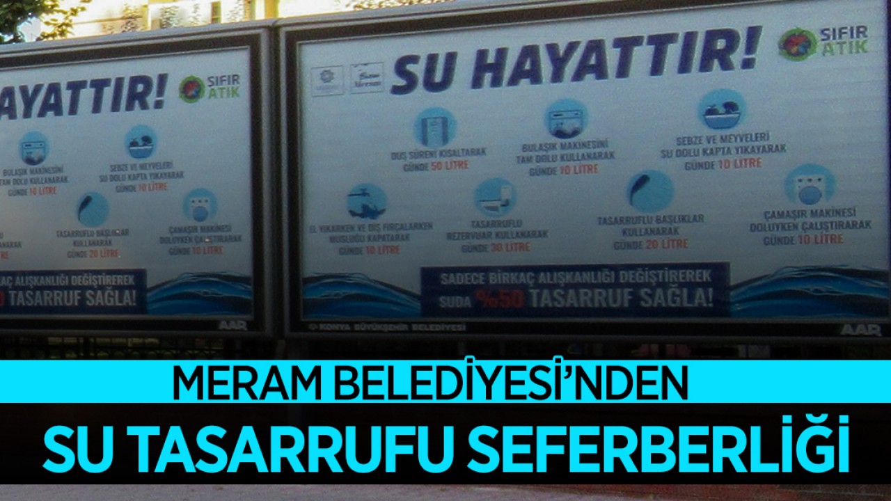 Meram Belediyesi'nden su tasarrufu seferberliği