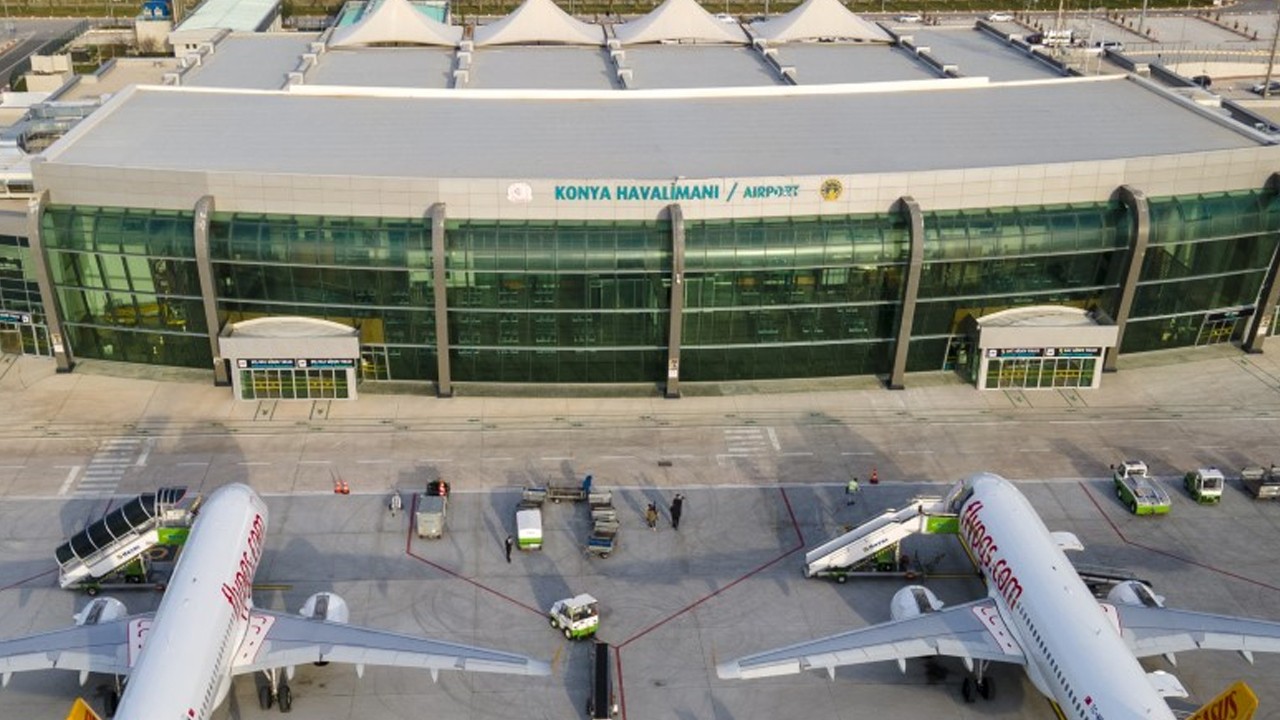 Konya havalimanı ağustos ayında 91 binden fazla yolcuya hizmet verdi