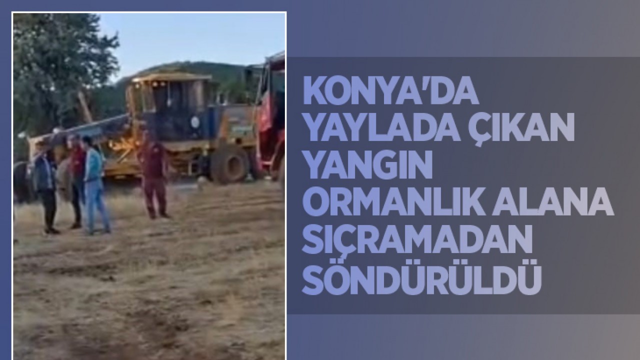 Konya'da yaylada çıkan yangın ormanlık alana sıçramadan söndürüldü