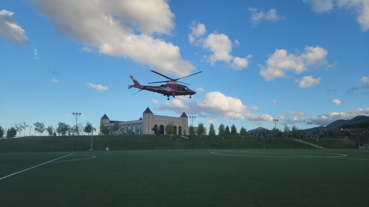 Konya'da hava ambulansı solunum sıkıntısı yaşayan hasta için havalandı