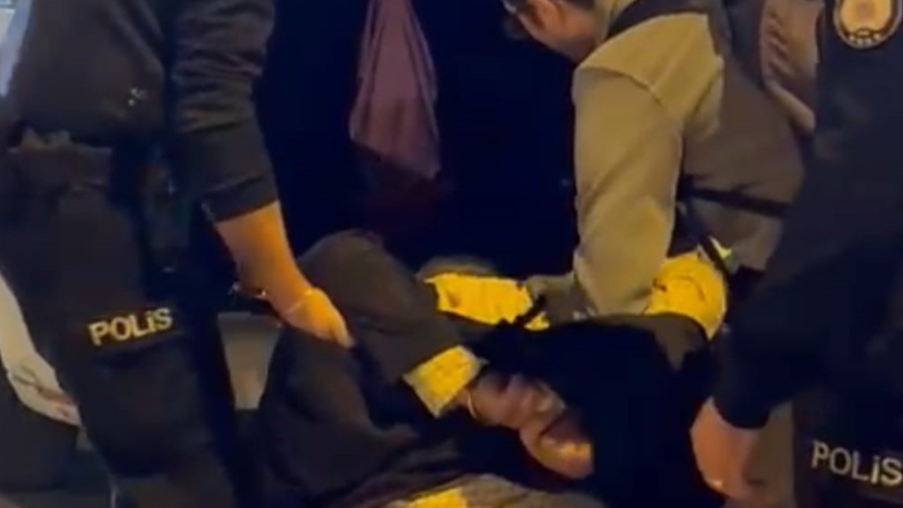 Agresif tavırları nedeniyle kendisine müdahale etmek isteyen polislere saldırdı