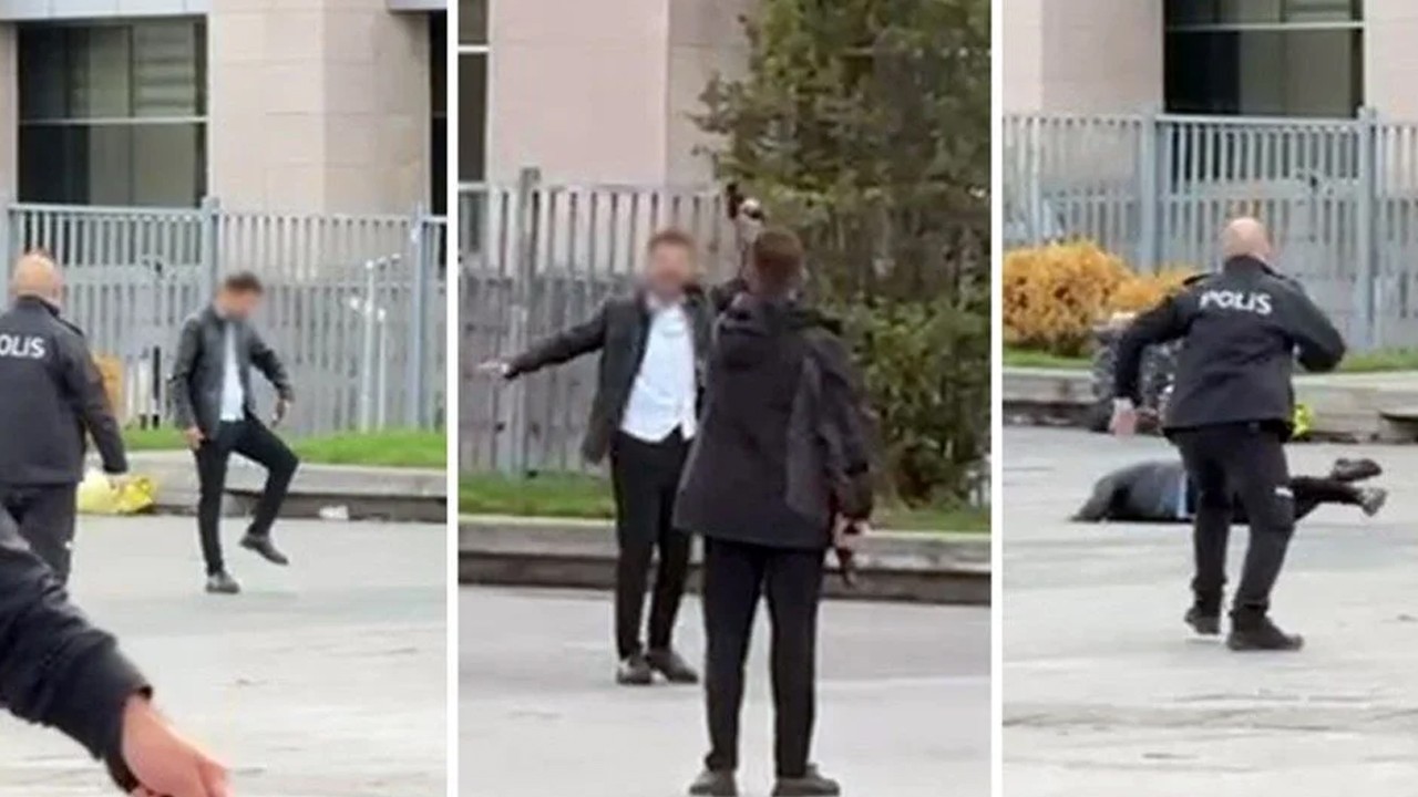 Adliyenin önünde başına silah dayadı, havaya ateş açtı