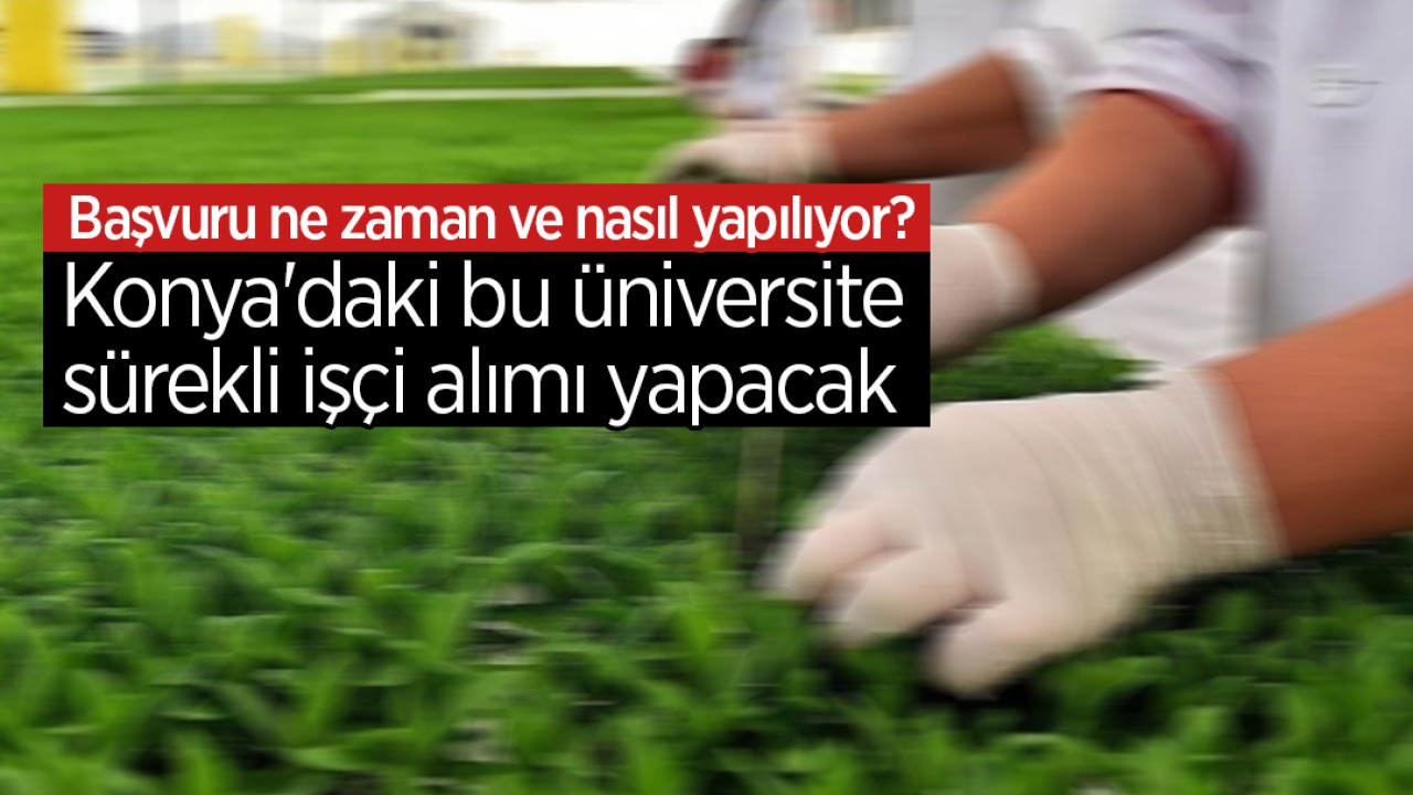 Konya'daki bu üniversite sürekli işçi alımı yapacak! Başvuru ne zaman ve nasıl yapılıyor?