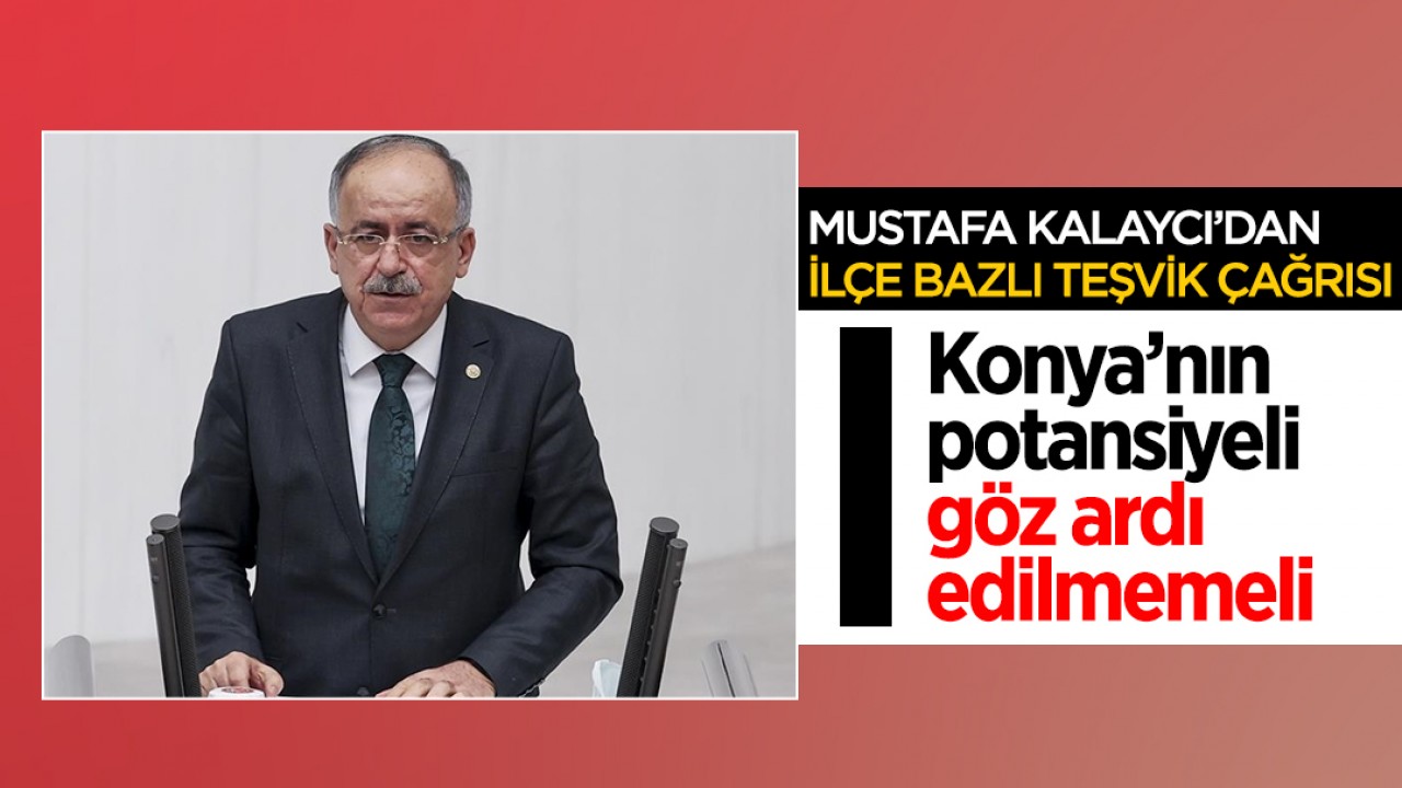 Mustafa Kalaycı’dan ilçe bazlı teşvik çağrısı: Konya’nın potansiyeli göz ardı edilmemeli