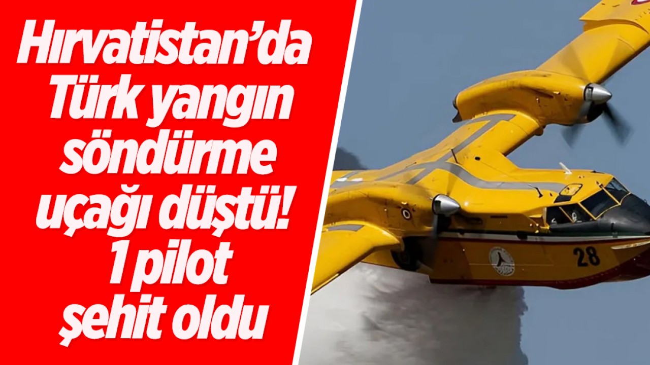 Hırvatistan’da Türk yangın söndürme uçağı düştü: 1 pilot şehit oldu