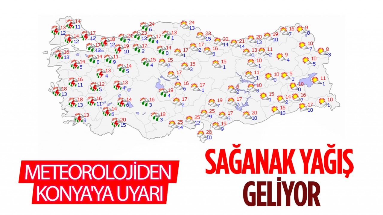 Meteorolojiden Konya'ya uyarı: Sağanak yağış geliyor