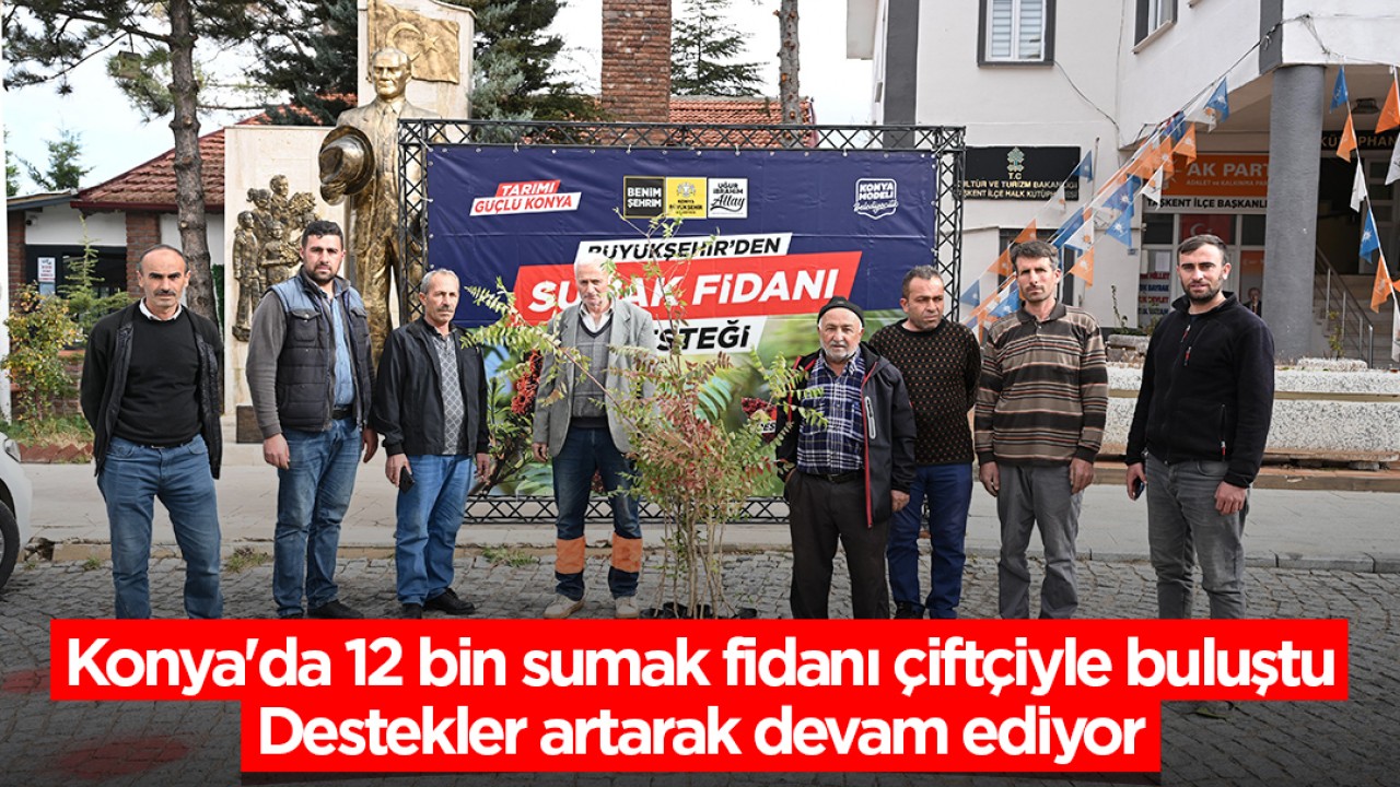 Konya'da 12 bin sumak fidanı çiftçiyle buluştu: Destekler artarak devam ediyor
