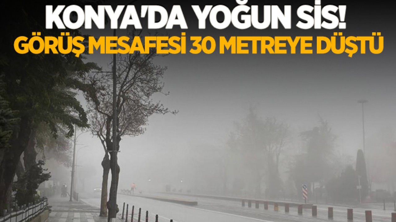 Konya'da yoğun sis! Görüş mesafesi 30 metreye düştü