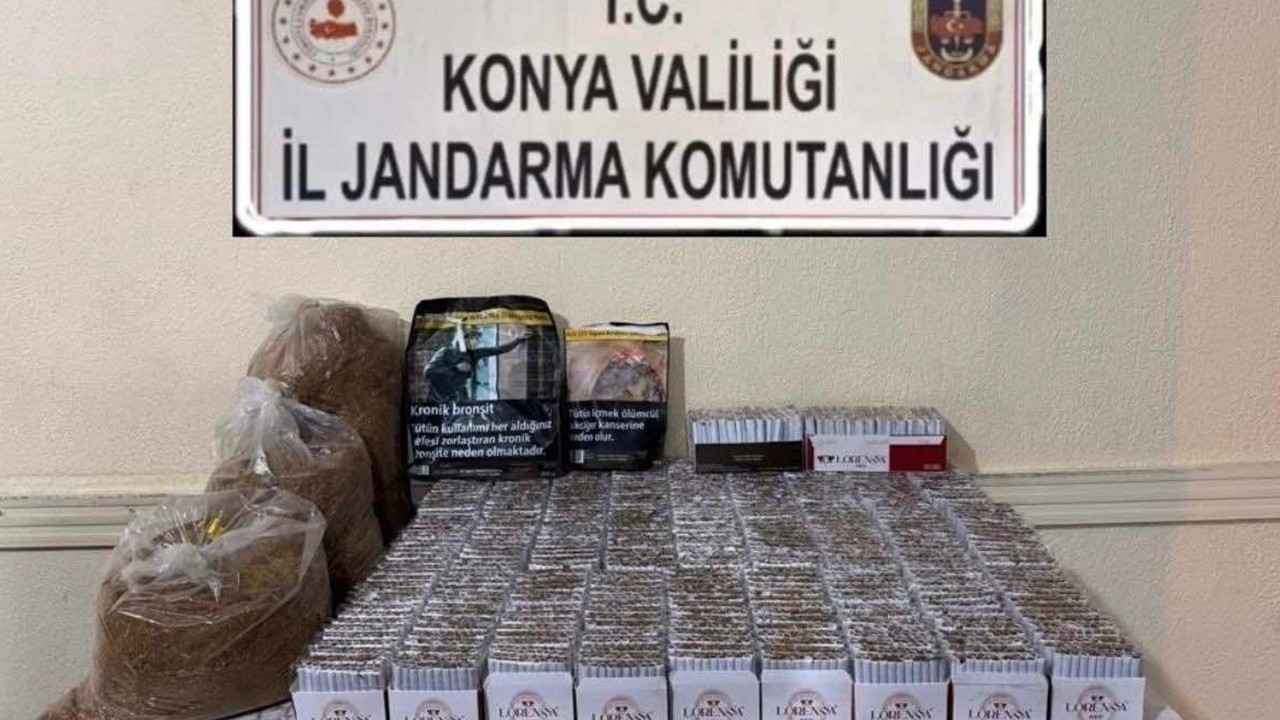 Konya'da kıraathaneye kaçak tütün baskını: 8 bini aşkın makaron ele geçirildi