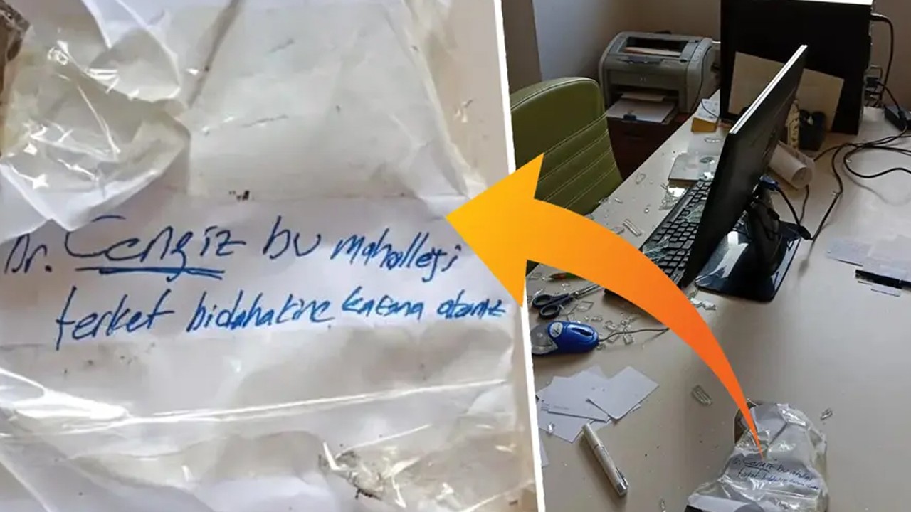 Aile sağlığı merkezine taşlı saldırı! Doktora taşa sarılı tehdit notu bıraktılar