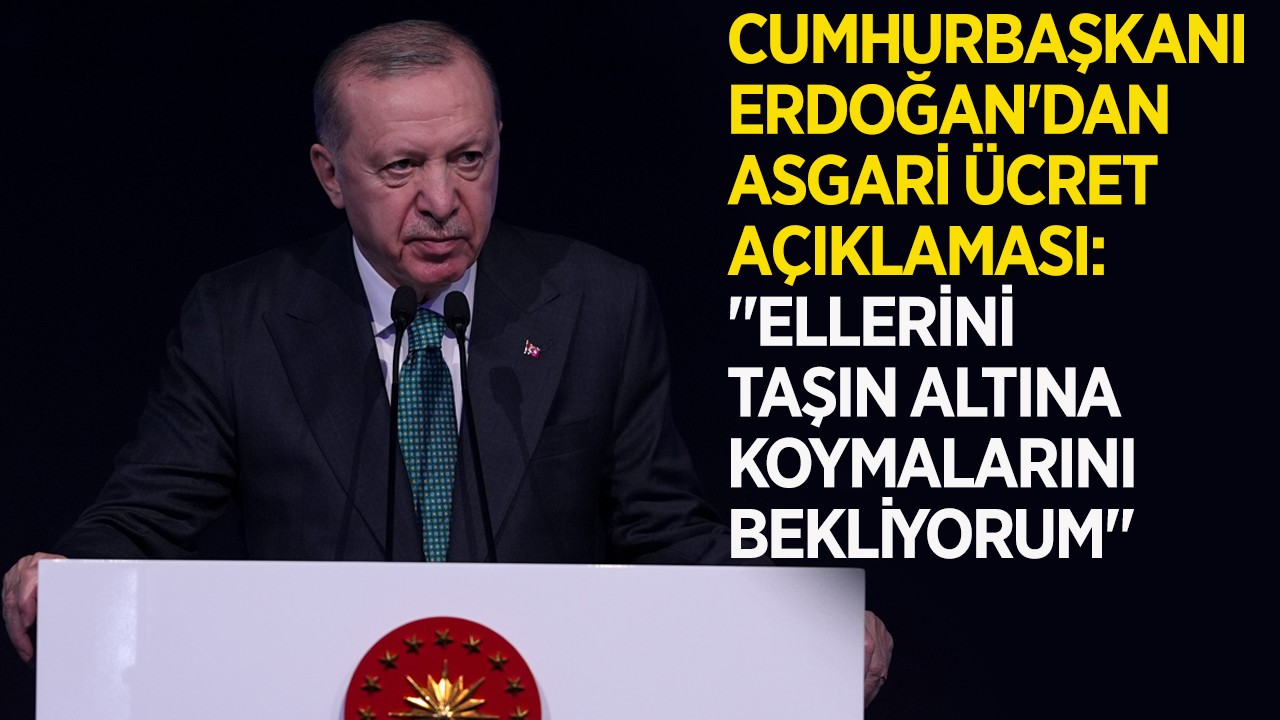 Cumhurbaşkanı Erdoğan'dan asgari ücret açıklaması "Ellerini taşın altına koymalarını bekliyorum"