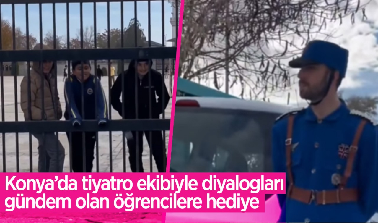 Konya’da tiyatro ekibiyle diyalogları gündem olan öğrencilere hediye 