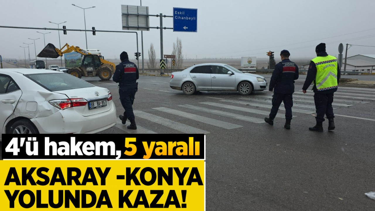 Aksaray - Konya yolunda kaza! 4'ü hakem 5 kişi yaralandı