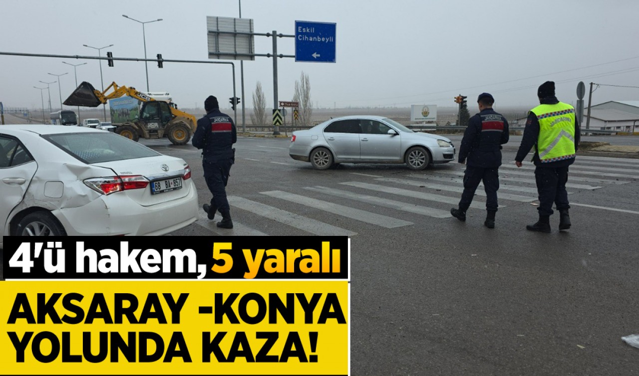 Aksaray - Konya yolunda kaza! 4'ü hakem 5 kişi yaralandı