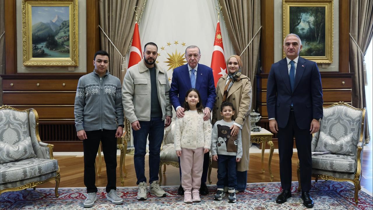 Cumhurbaşkanı Erdoğan, Filistinli Receb'in aile fertlerini kabul etti