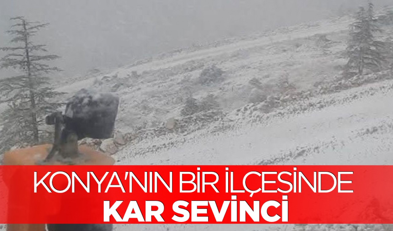 Konya'nın bir ilçesinde kar sevinci