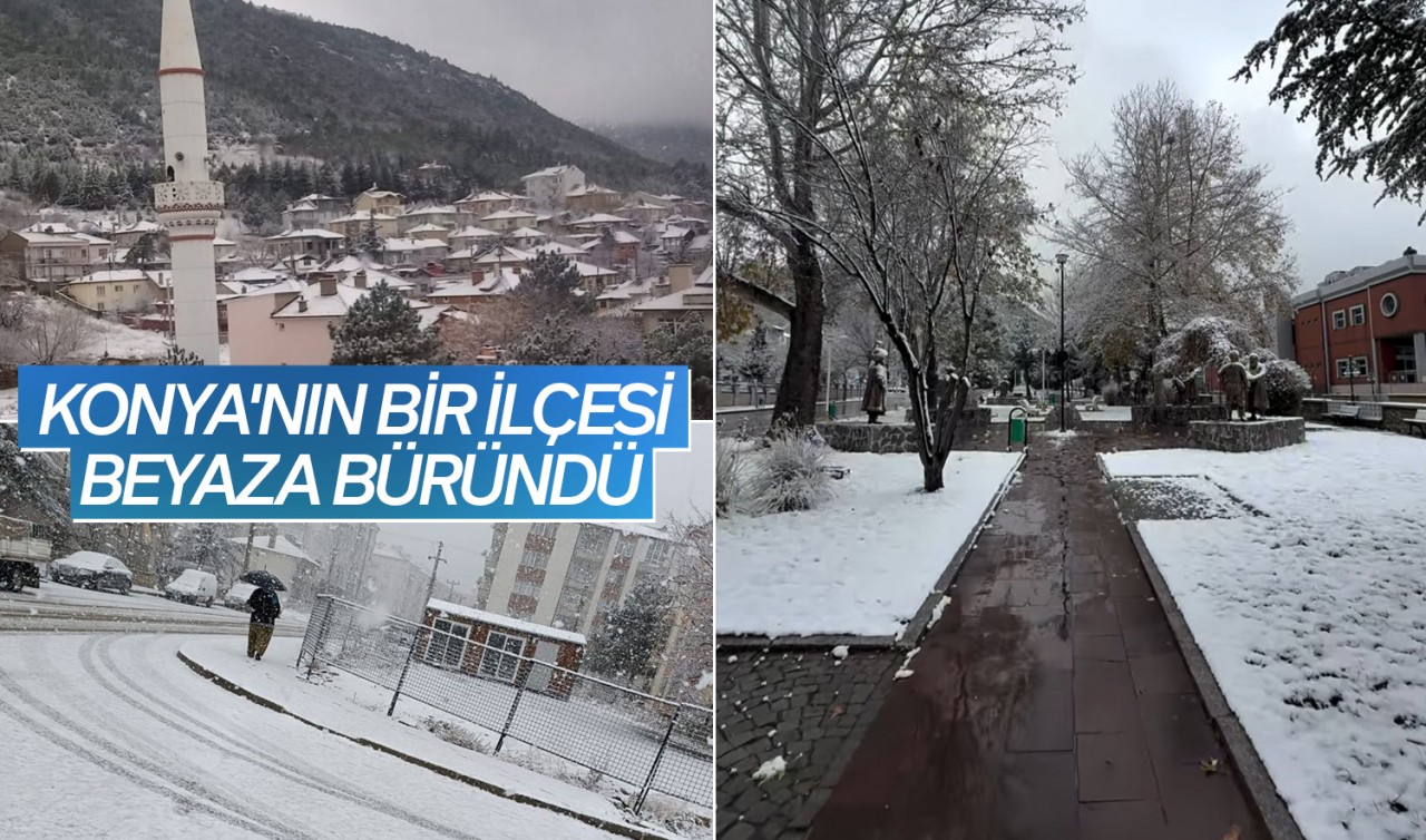 Konya'nın bir ilçesi beyaza büründü